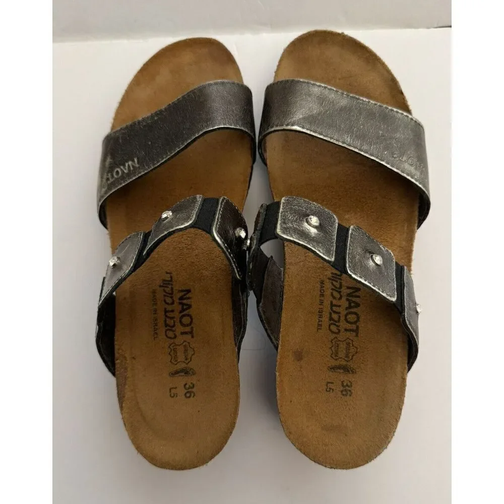 Naot Ashley‎ Rhinestone Jewel Jeweled  Comfort Leather Sandals Shoes